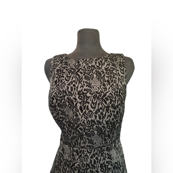 LOFT Black and Gray Midi Dress - Picture 4 of 6